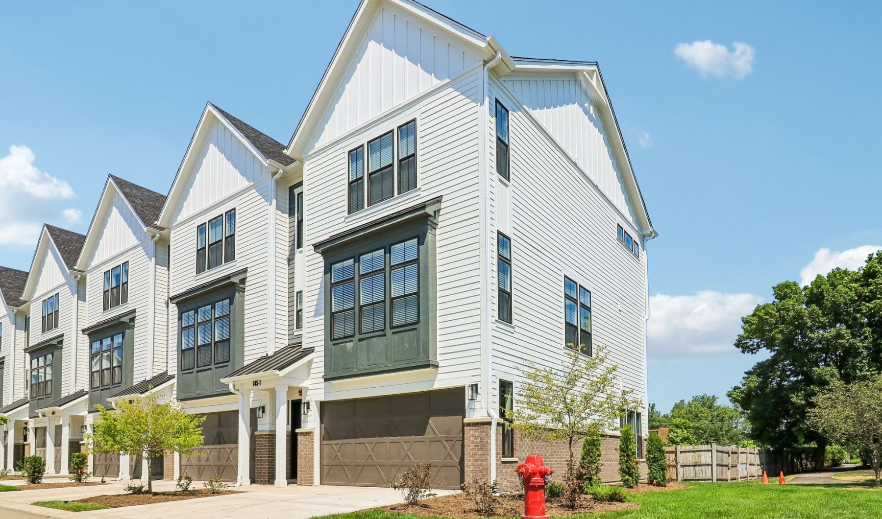 PARK5 Luxury Townhomes exterior showing several townhomes in a row.