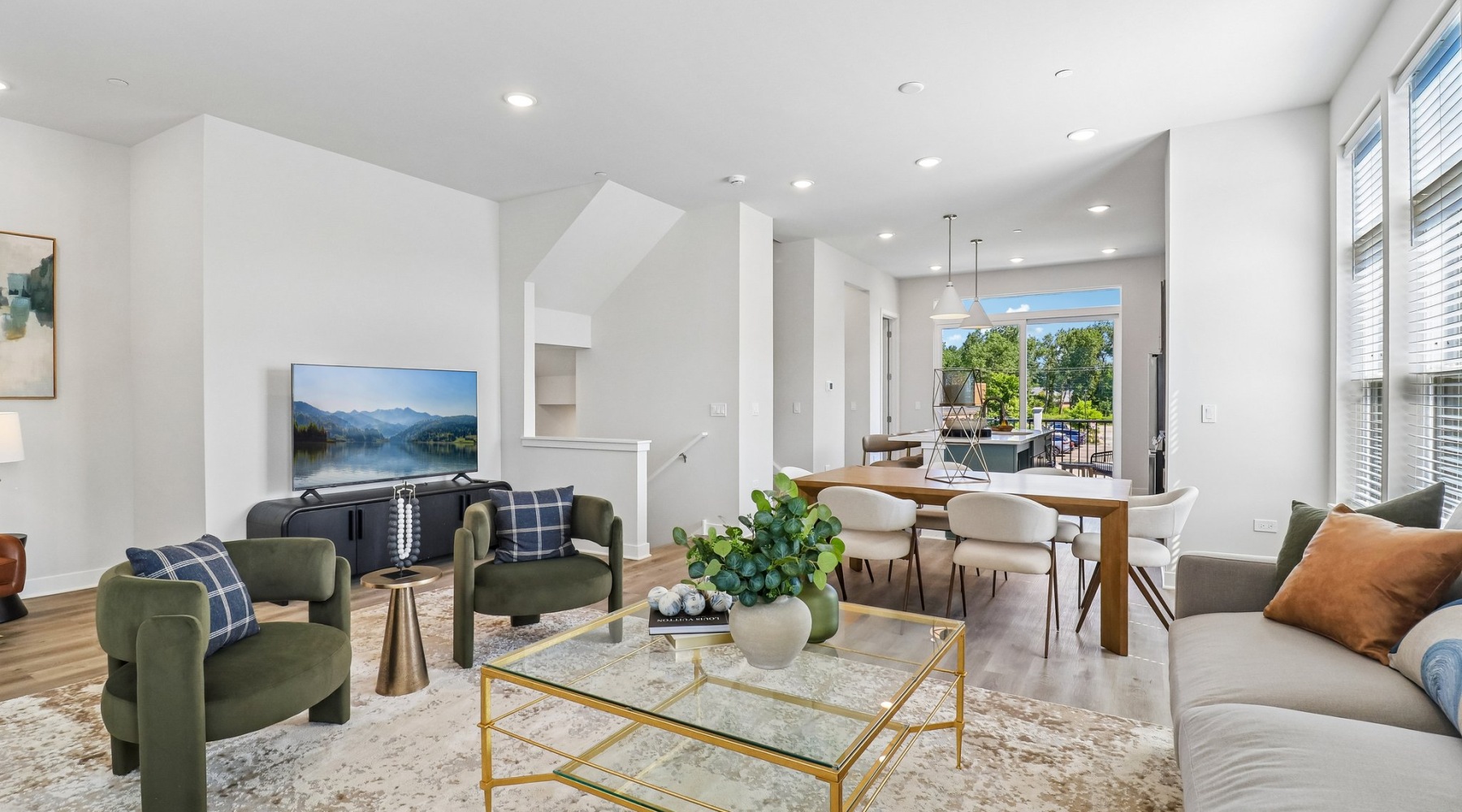 Open space living area with natural lighting